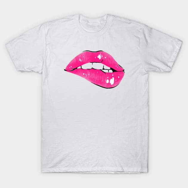 Sexy Pink lips T-Shirt by Designedinink